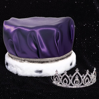 Satin Crown with Sequins and Becca Tiara Royalty Set Apparel & Accessories > Clothing Accessories > Sashes Anderson's Purple/Silver/White Crown  