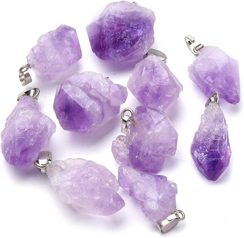 50Pcs Crescent Moon Shaped Mixed Stone Pendants Healing Crystal Quartz Chakra Reiki Gemstone Charms for Necklace Jewelry Making Hole: 2X7Mm