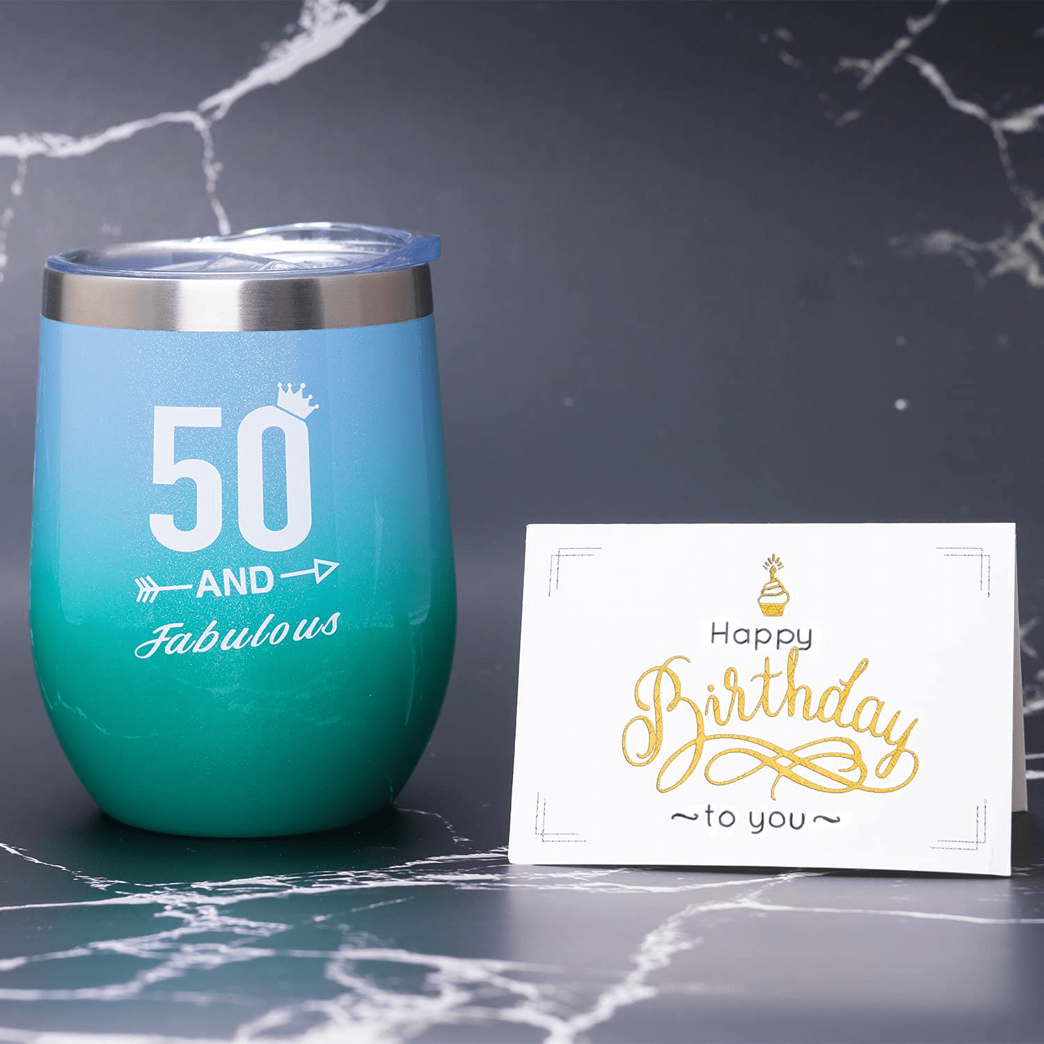 50th Birthday Gifts Box for women with 6 Special & Unique Gifts for Mom Sister Best Friend Wife Grandma Coworker | Funny Wine Gift Ideas Mirror Funny Socks Jewelry Makeup Bag Keychain Arts & Entertainment > Party & Celebration > Gift Giving Brigruk   