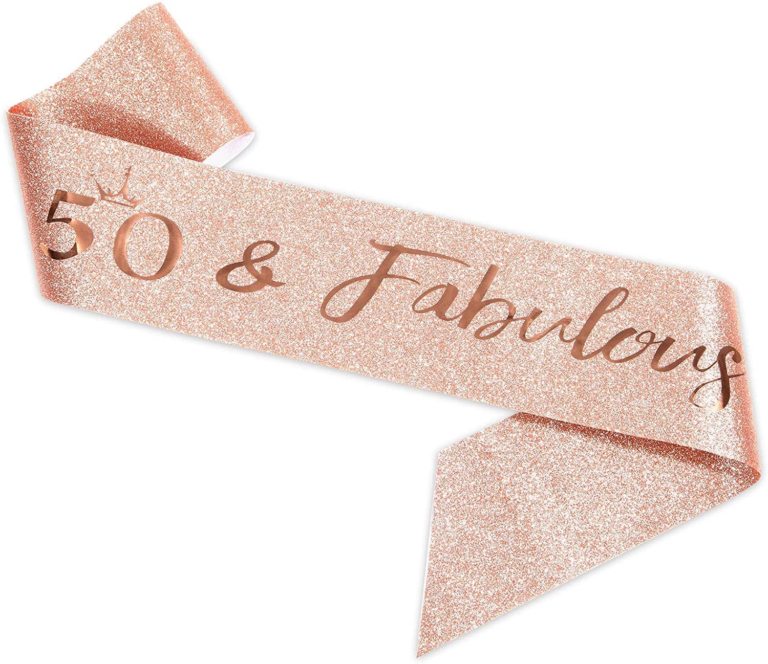 50Th Birthday Sash and Tiara for Women, Rose Gold Birthday Sash Crown 50 & Fabulous Sash and Tiara for Women, 50Th Birthday Gifts for Happy 50Th Birthday Party Favor Supplies Apparel & Accessories > Clothing Accessories > Sashes BRT Bearingshui   