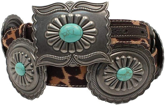 Ariat Women'S Leopard Print Western Belt Apparel & Accessories > Clothing Accessories > Belts ARIAT Brown Small 