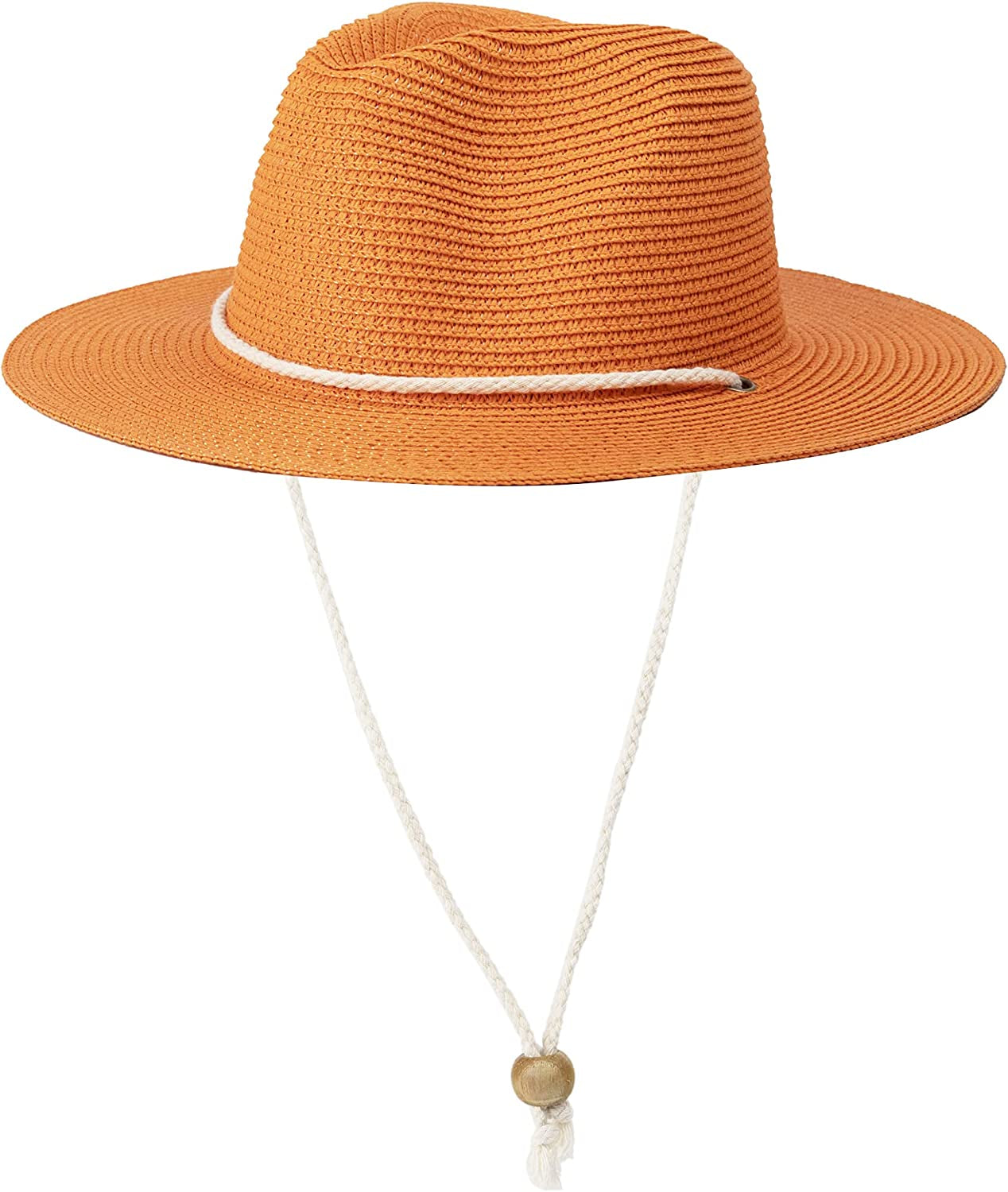 Koreshion Women Straw Panama Hat Summer Wide Brim Fedora Cap Beach Sun Hats UPF50+ Apparel & Accessories > Clothing Accessories > Hats Koreshion Orange  