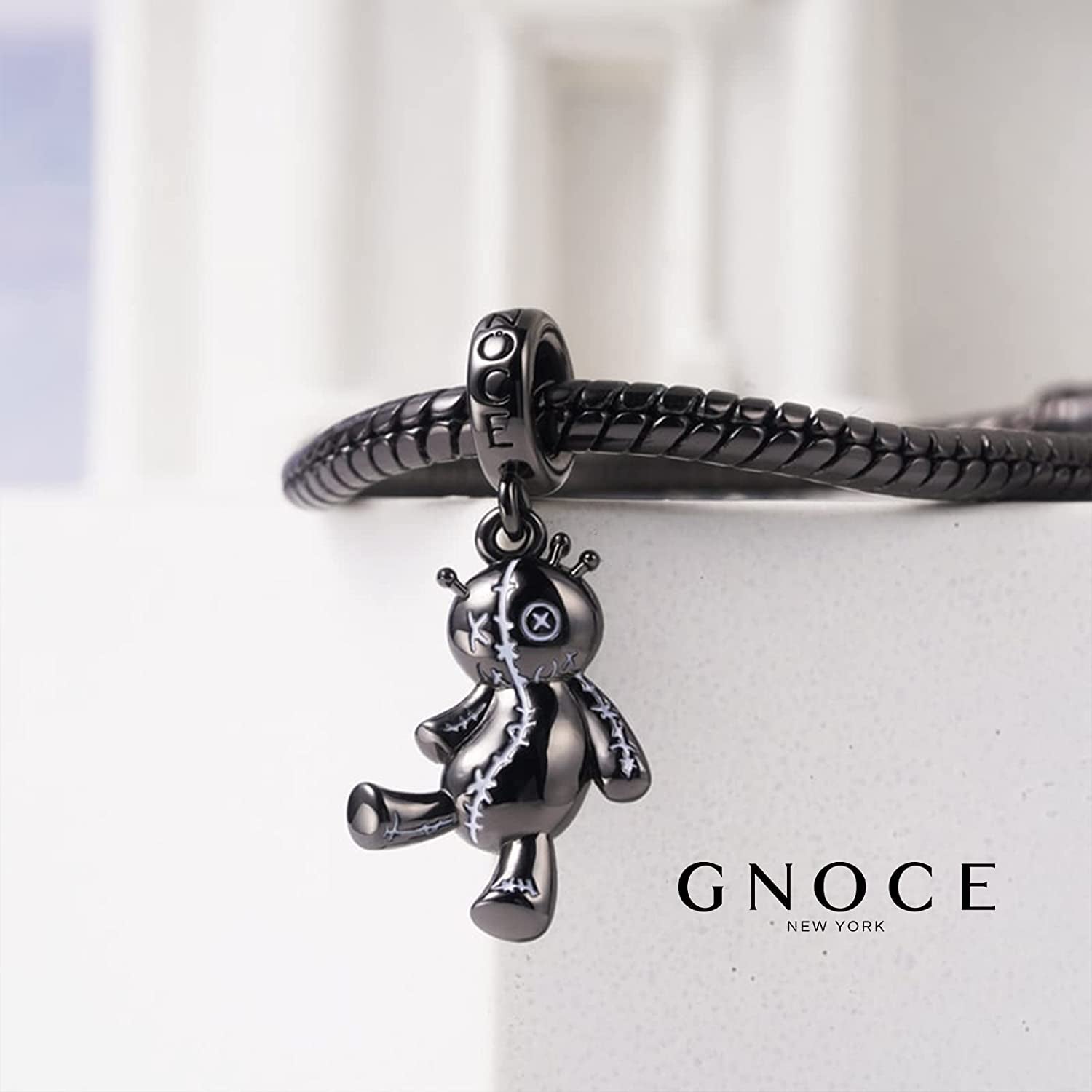 GNOCE Voodoo Doll Pendant Charm 925 Sterling Silver Dangle Bead Charms for Women Bracelet/Necklace Halloween Gifts for Girls Wife Daughter Apparel & Accessories > Jewelry > Bracelets GNOCE   