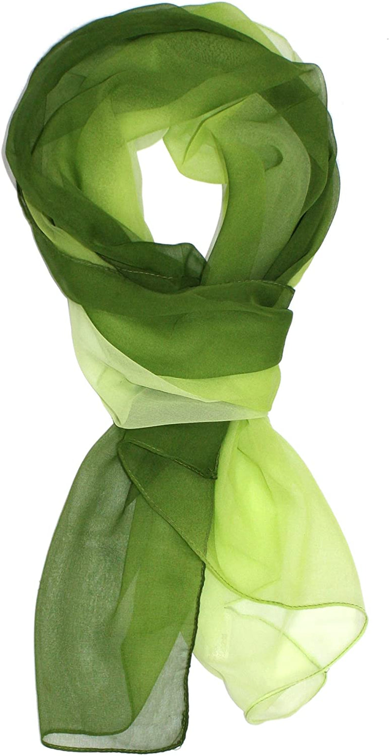 Ted & Jack - Silk Ombre Lightweight Accent Scarf Apparel & Accessories > Clothing Accessories > Scarves & Shawls Ted and Jack Greens  