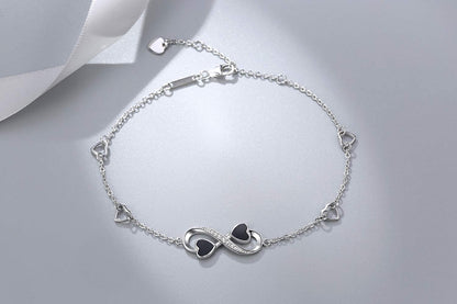 Infinity Ankle Bracelet for Women, 925 Sterling Silver Charm Adjustable Anklet, Large Bracelet Fine Jewelry ♥ Mothers Day Gifts ♥ White Gold / Rose Gold Plated Apparel & Accessories > Jewelry > Anklets PUPILLEMON   