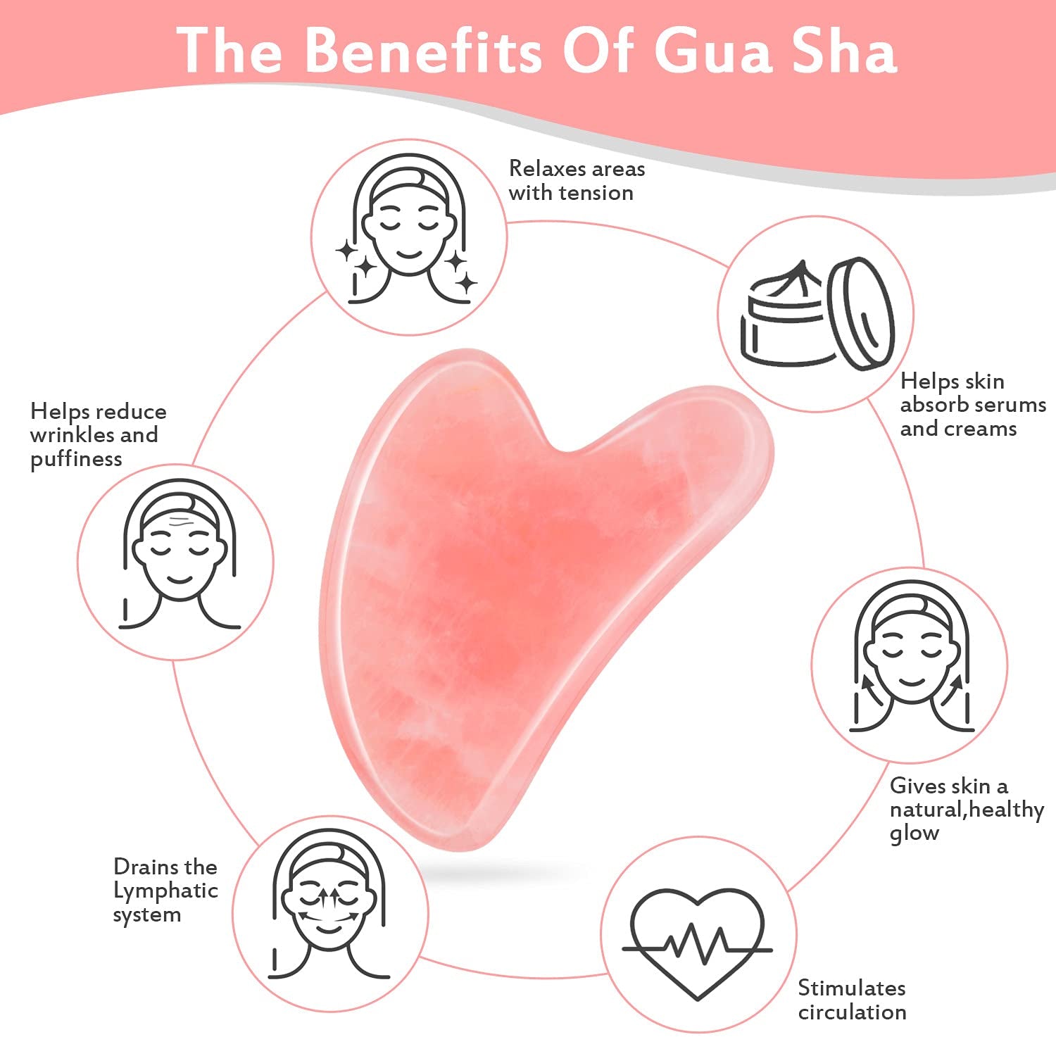 LATME Gua Sha Facial Tools,Gua Sha Massage Tool,Face Massager Jade Gua Sha Stones for Lymphatic Drainage for Face,Eyes,Neck and Body Health & Beauty > Personal Care > Cosmetics > Cosmetic Tools > Skin Care Tools LATME   