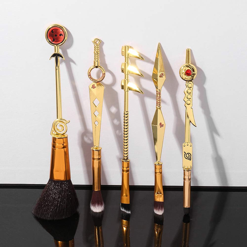 Makeup Brushes Set,Magic 5Pcs Cosmetic Brushes Wand Kit for Women Eye Shadow Eyeliner Blending Pencil Lip Foundation Brushes with Gift Bag,Bright Gold Health & Beauty > Personal Care > Cosmetics > Cosmetic Tools > Makeup Tools Van Billion   