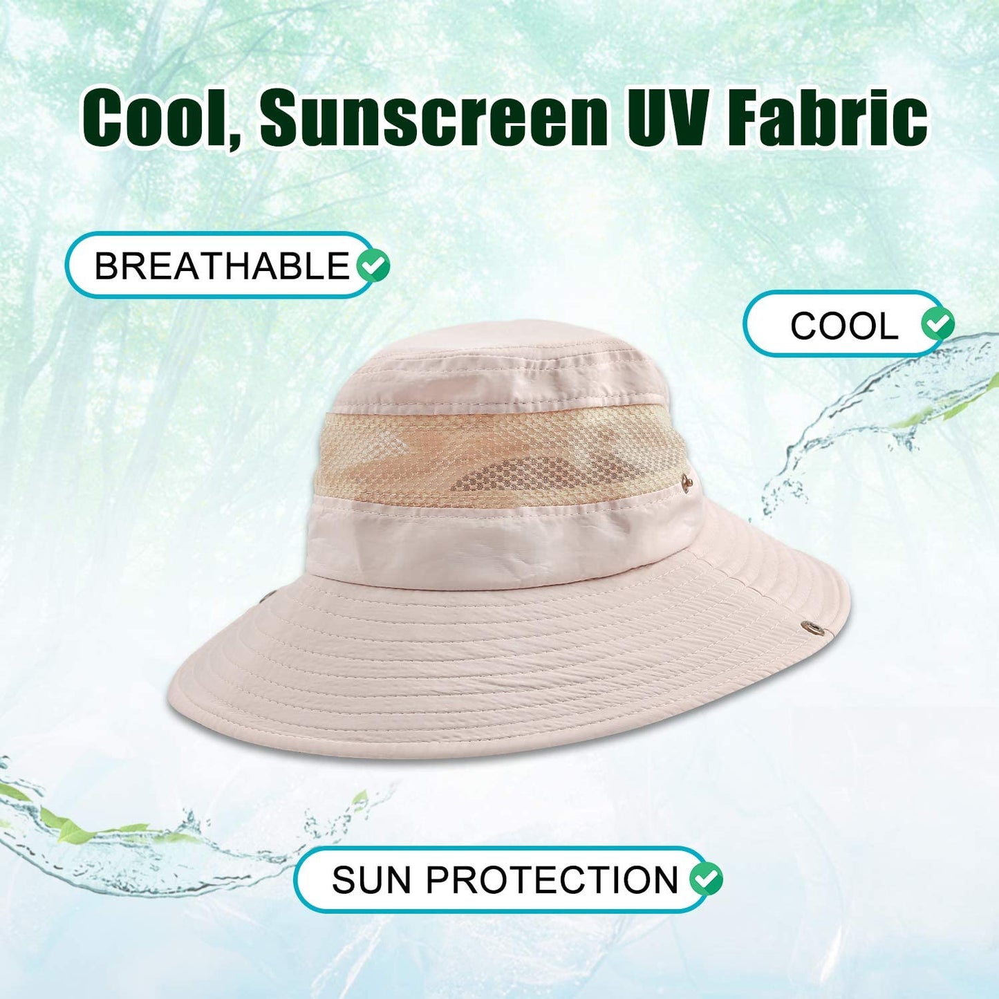 Sun Hat Women/Men, Fishing Hat with UPF 50+ UV Protection Wide Brim Bucket Hat Apparel & Accessories > Clothing Accessories > Hats Konikit   