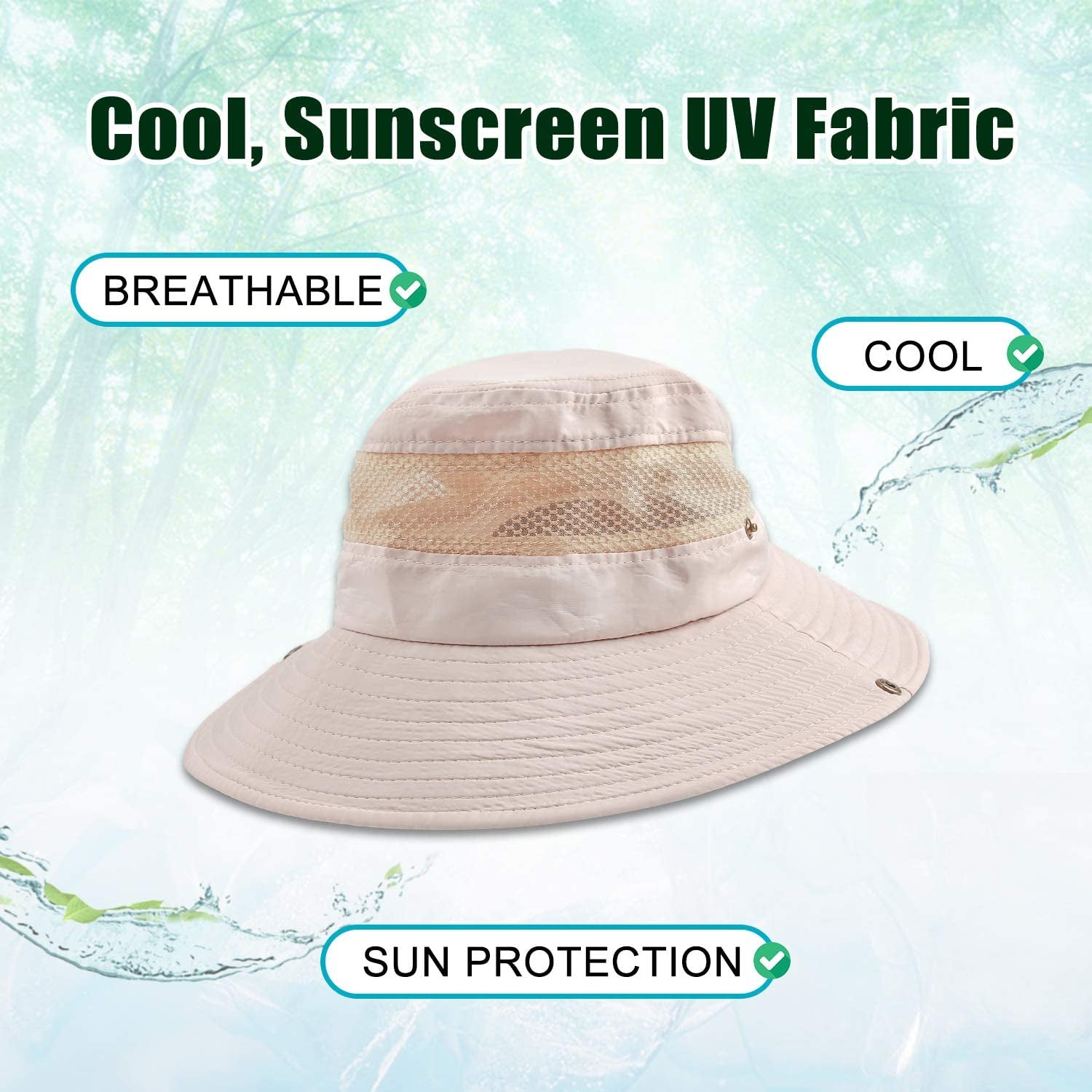 Sun Hat Women/Men, Fishing Hat with UPF 50+ UV Protection Wide Brim Bucket Hat Apparel & Accessories > Clothing Accessories > Hats Konikit   