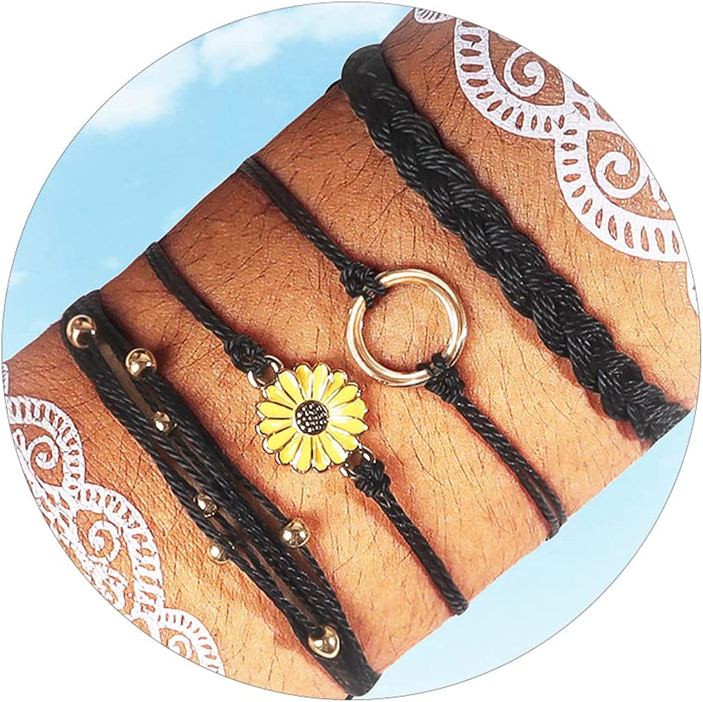 Long Tiantian Wave Bracelets for Teen Girls Cute Boho Braided String Beach Ocean Bracelet for Women Summer Jewelry Gift Apparel & Accessories > Jewelry > Bracelets Long tiantian B  