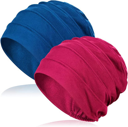 Kisumthy 2 PCS Cotton Slouchy Chemo Beanies, Chemo Cap Headwear Cancer Hats for Women with Hair Loss Apparel & Accessories > Clothing Accessories > Headwear Kisumthy Set-2  