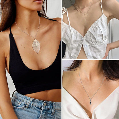 52 PCS Jewelry Set with 3PCS Necklace, 3PCS Bracelet, 3Pairs Dangle Earring, 43PCS Knuckle Rings Gold Silver Rose Gold Jewelry Sets for Women Valentine Anniversary Birthday Friendship Gift