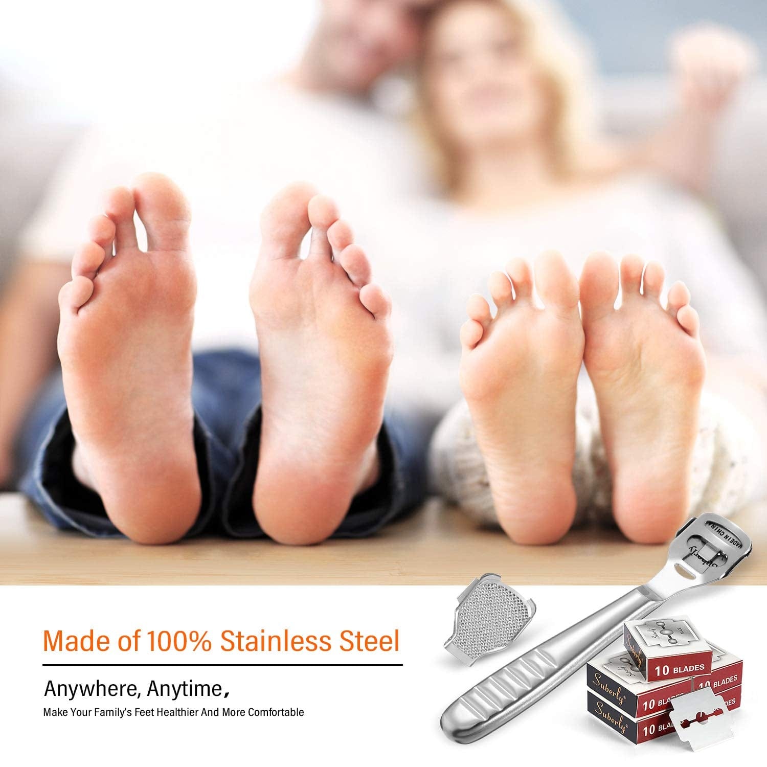 52 Pieces Callus Shaver Set, 50 Replacement Slices Blades 1 Stainless Steel Callus Shaver and 1 Foot File Head Foot Care Tools Hard Dry Skin Remover for Hand Feet Health & Beauty > Personal Care > Foot Care Zhehao   