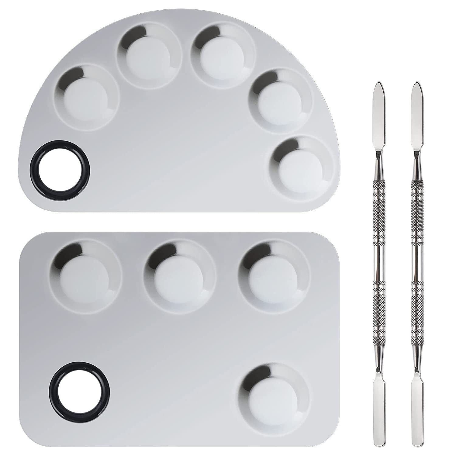 Penugo Upgrade Mixing Makeup Palette, Heart Stainless Steel Cosmetic Palette with Spatula Tool, Nail-Art Mixing Palette for Cosmetic Pigment Blending Health & Beauty > Personal Care > Cosmetics > Cosmetic Tools > Makeup Tools Penugo big2  