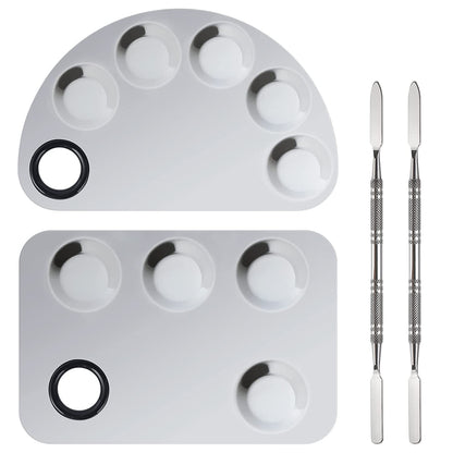 Penugo Upgrade Mixing Makeup Palette, Heart Stainless Steel Cosmetic Palette with Spatula Tool, Nail-Art Mixing Palette for Cosmetic Pigment Blending Health & Beauty > Personal Care > Cosmetics > Cosmetic Tools > Makeup Tools Penugo big2  