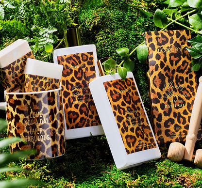 Gift Baskets for Women & Men, 18Pc Honey Almond Home Bath Pampering Package for Relaxing Stress Relief, Leopard Print Thank You, Birthday Gifts, Spa Self Care Kit, Aromatherapy Gifts Health & Beauty > Personal Care > Cosmetics > Bath & Body LOVERY   