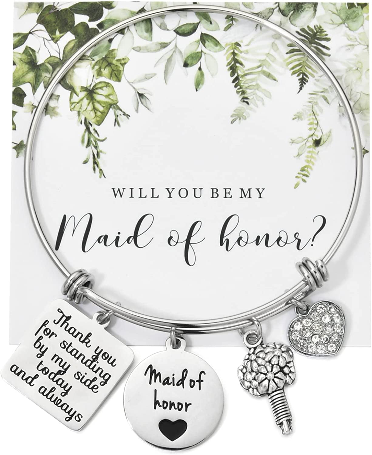 Miss Pink Wedding Gift for Bridesmaid Maid of Honor Flower Girl Bride to Be Sister Mother of the Bride Thank You Gift from Bride and Groom Thank You for Standing by My Side Bracelets Gifts Apparel & Accessories > Jewelry > Bracelets Miss Pink Maid of Honor  