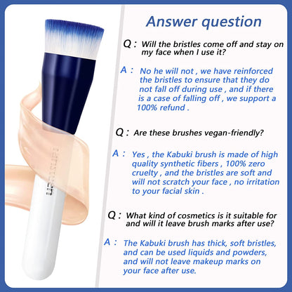 Lansteen Flat Top Foundation Brush-Premium Kabuki Foundation Brush for Liquid Makeup, Cream, Mineral Powder,Blending Buffing Face Make up Tools Health & Beauty > Personal Care > Cosmetics > Cosmetic Tools > Makeup Tools Lansteen   