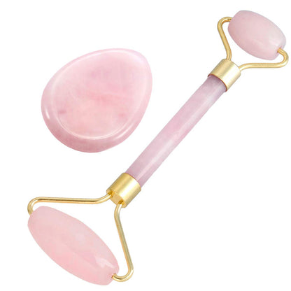 Mookaitedecor Rose Quartz Roller & Gua Sha Tool for Face and Neck Massage, Facial Massager for anti Aging Health & Beauty > Personal Care > Cosmetics > Cosmetic Tools > Skin Care Tools mookaitedecor Rose Quartz Roller & Teardrop Thumb Stone  