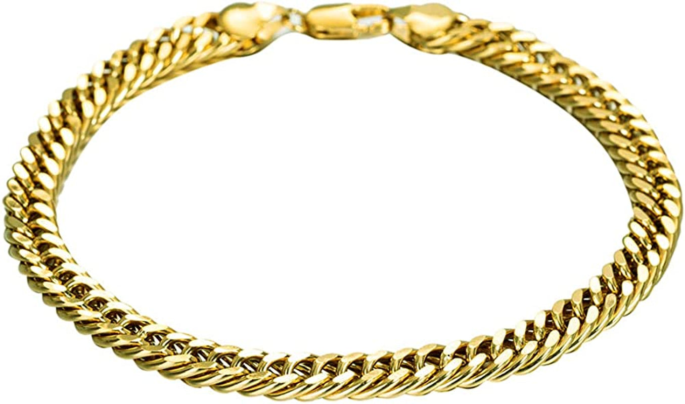 Gold Cuban Link Anklet Bracelet for Women Men, 7Mm Wide 14K Gold / 18K Gold / White Gold Plated Diamond Cut Curb Chain Ankle Bracelets for Women Men 9 10 11 Inches Apparel & Accessories > Jewelry > Anklets kelistom 2-14K Gold length: 9" 