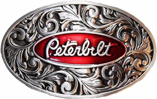 Totalshop Peterbilt Truck Belt Buckle, Red Silver Apparel & Accessories > Clothing Accessories > Belt Buckles TotalShop   