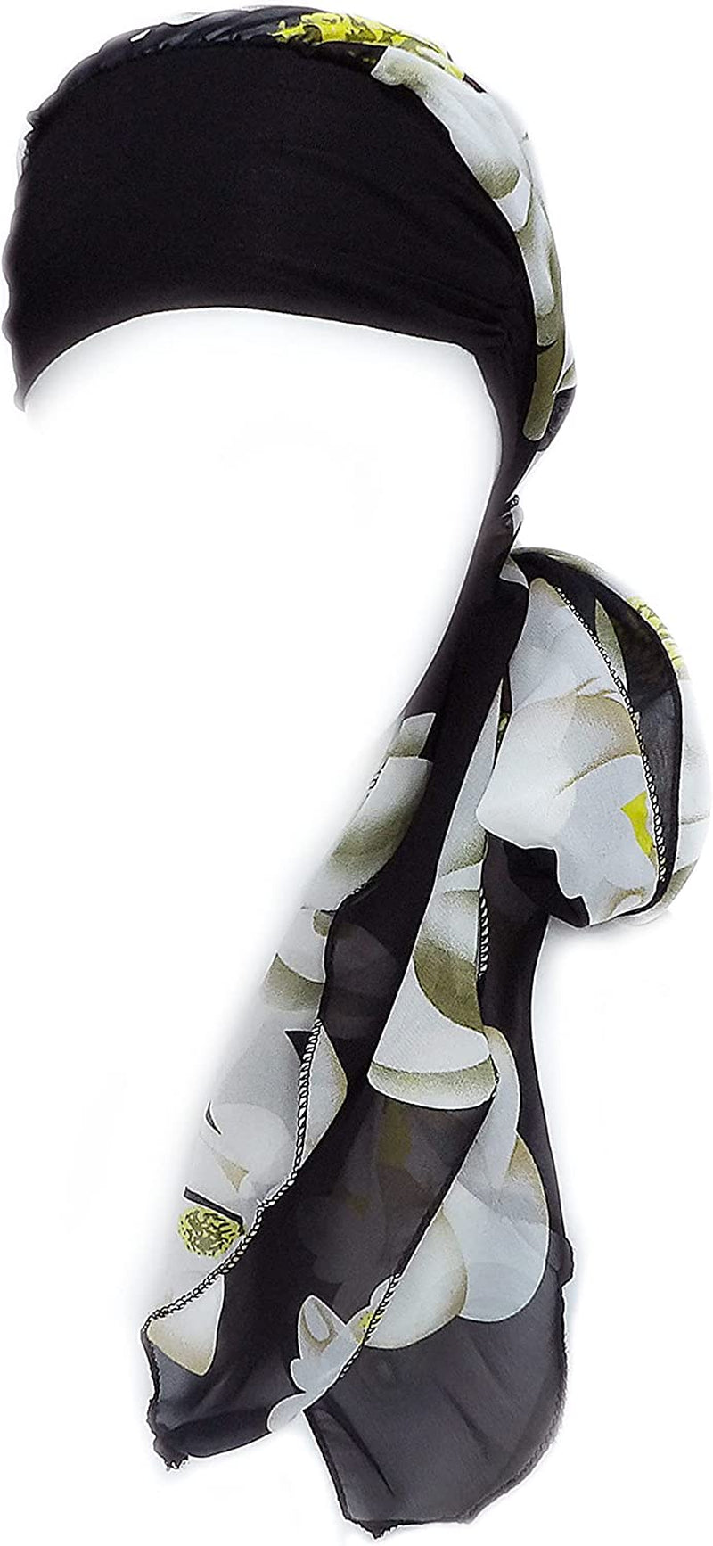 Headwear for Women Sleep Beanie Head Scarf for Bald Wraps Cancer Hats Turbans Apparel & Accessories > Clothing Accessories > Headwear Gragengs Black/Yellow Flower  