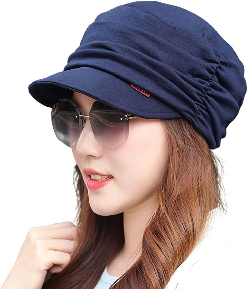 Auemdrey Fashion Hat Cap with Brim Visor for Woman Ladies, Best for Daily Use Apparel & Accessories > Clothing Accessories > Hats Auemdrey Dark Blue  
