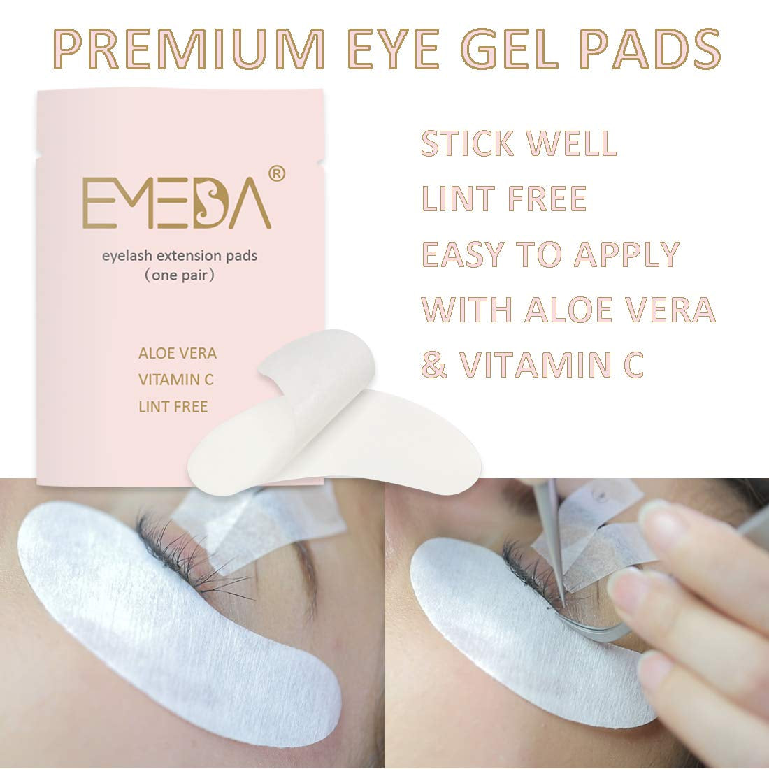 EMEDA 100PCS Eyelash Extension Gel Patches Lash Extension Lint Free under Eye Hydrogel Eye Mask Pads Beauty Tool Lash Extension Kit (100PCS Patch) Health & Beauty > Personal Care > Cosmetics > Cosmetic Tools > Skin Care Tools EMEDA   