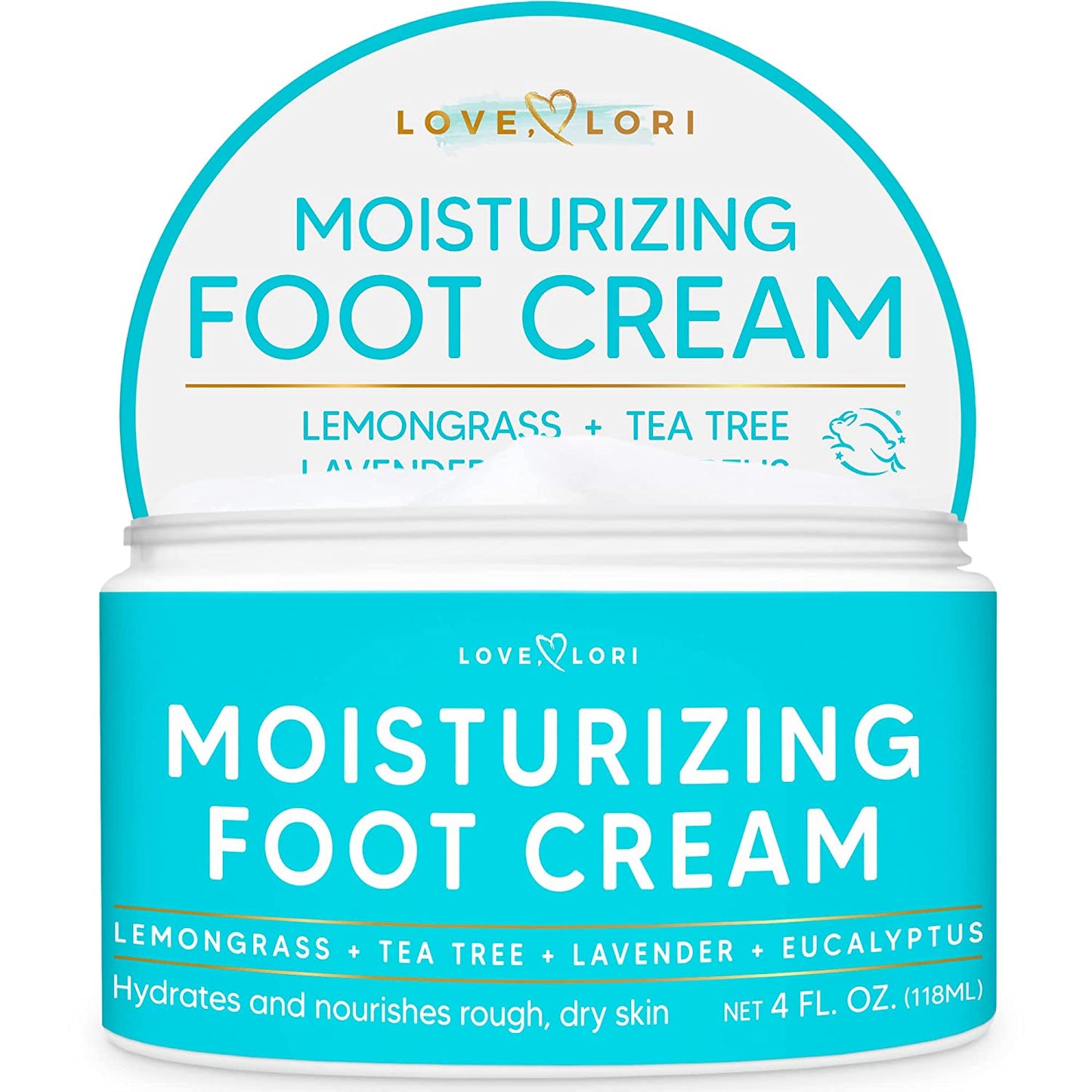 Foot Cream for Dry Cracked Feet 4 Oz. Foot Lotion by Love Lori - Foot Moisturizer & Heel Cream - Foot Repair Cream for Cracked Feet Treatment W/ Tea Tea Oil & Lemongrass - Foot Care for Women Health & Beauty > Personal Care > Foot Care LOVE, LORI   