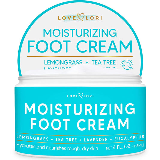 Foot Cream for Dry Cracked Feet 4 Oz. Foot Lotion by Love Lori - Foot Moisturizer & Heel Cream - Foot Repair Cream for Cracked Feet Treatment W/ Tea Tea Oil & Lemongrass - Foot Care for Women Health & Beauty > Personal Care > Foot Care LOVE, LORI   