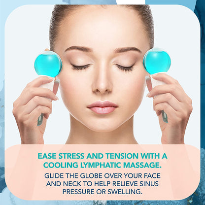 Facial Ice Globes - Massaging Ice Globes for Face with Removable Rubber Grips - Excellent Tool to Reduce Puffiness, Redness, Dark Circles, Tighten Skin, Smooth Wrinkles & Boost Circulation - 2 Pack Health & Beauty > Personal Care > Cosmetics > Cosmetic Tools > Skin Care Tools Joy Glow Lab   
