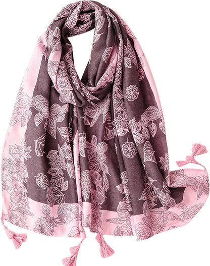 Van Caro Scarfs for Women Lightweight Floral Scarf Soft Long Fashion Scarves Sun-Proof Wrap Shawl Apparel & Accessories > Clothing Accessories > Scarves & Shawls Lobagve 6546 Pink  