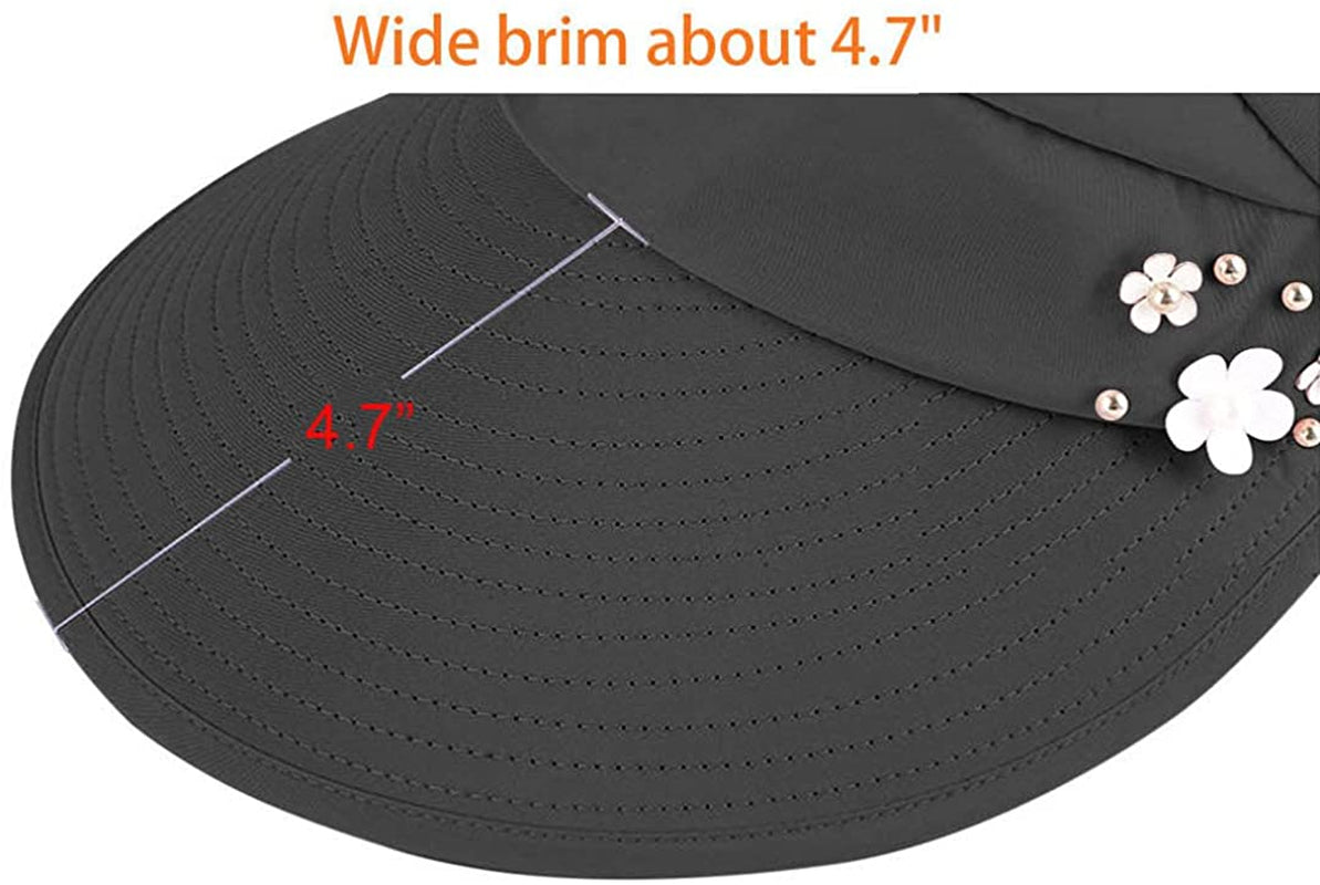 HINDAWI Sun Hats for Women Wide Brim Sun Hat UV Protection Caps Floppy Beach Packable Visor Apparel & Accessories > Clothing Accessories > Hats HINDAWI   