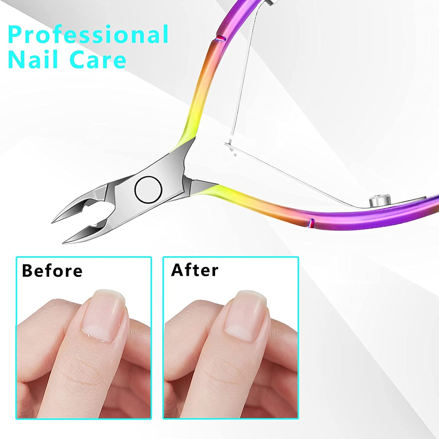 Haynery Cuticle Trimmer with Cuticle Pusher, Cuticle Remover Cuticle Scissors Manicure Tools, Professional Stainless Steel Cuticle Cutter, Dead Skin Remover Nail Tools for Fingernails and Toenails Health & Beauty > Personal Care > Cosmetics > Cosmetic Tools > Nail Tools Haynery   