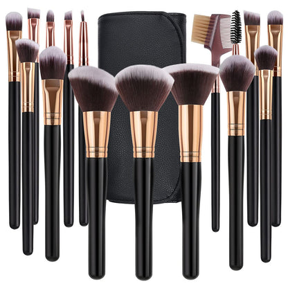 SOLVE Makeup Brushes 16 Pcs Premium Synthetic Foundation Blending Blush Concealer Eye Shadow Makeup Brush Set，Leather Travel Makeup Bag Included， Black with Rose Gold Health & Beauty > Personal Care > Cosmetics > Cosmetic Tools > Makeup Tools SOLVE   