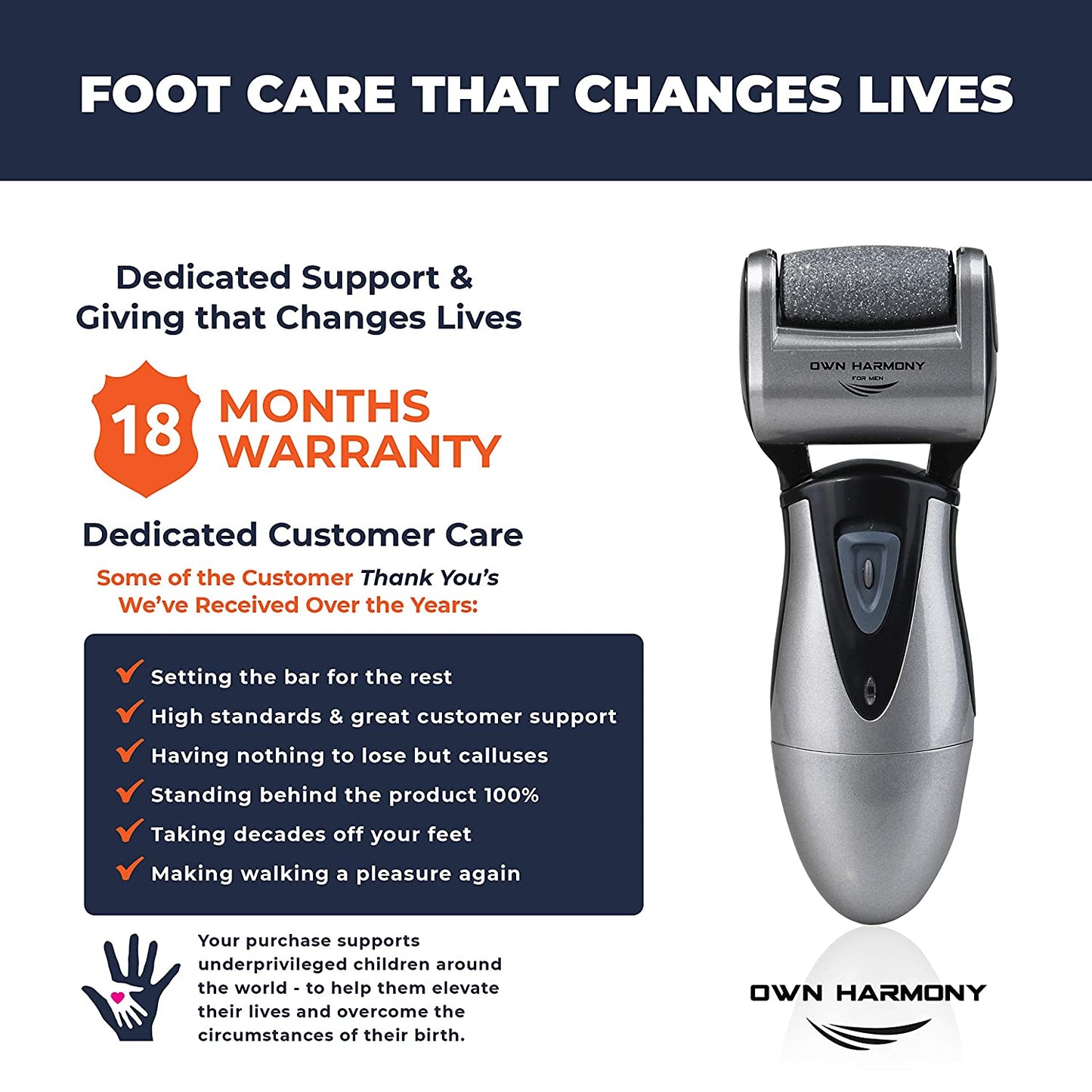 Electric Foot Callus Remover, Feet Scrubber: Own Harmony Rechargeable Mens Pedicure Tools Kit, Professional Electronic Foot Care File, Best for Hard Cracked Dead Skin and Powerful Pedi Spa, 3 Rollers Health & Beauty > Personal Care > Foot Care Own Harmony   