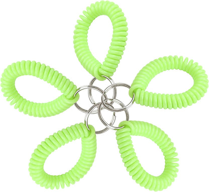 Lucky Line 2” Diameter Spiral Wrist Coil with Steel Key Ring, Flexible Wrist Band Key Chain Bracelet, Stretches to 12”, Purple 1 PK (410651) Apparel & Accessories > Jewelry > Bracelets Lucky Line Neon Green Pack of 5 