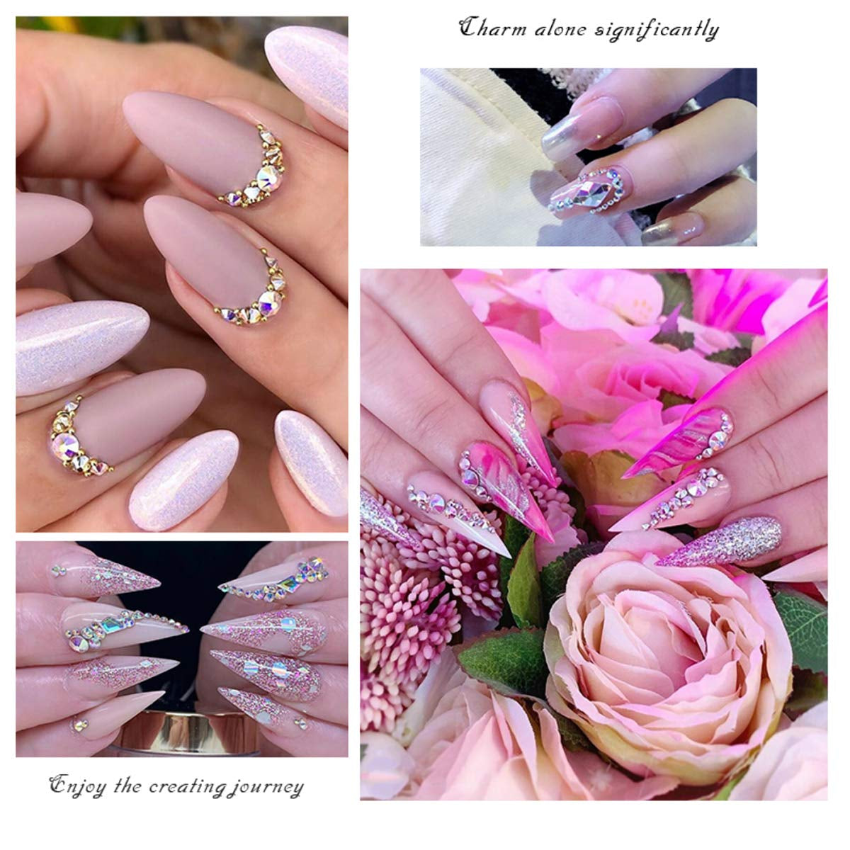 Rhinestones for Nails Kit,3486Pcs round AB Nail Rhinestones 354Pcs 3D Multi Shapes Flatback Nail Crystals Diamonds for Nail Design DIY Nail Salon Manicure Decoration Health & Beauty > Personal Care > Cosmetics > Cosmetic Tools > Nail Tools Ailipu   