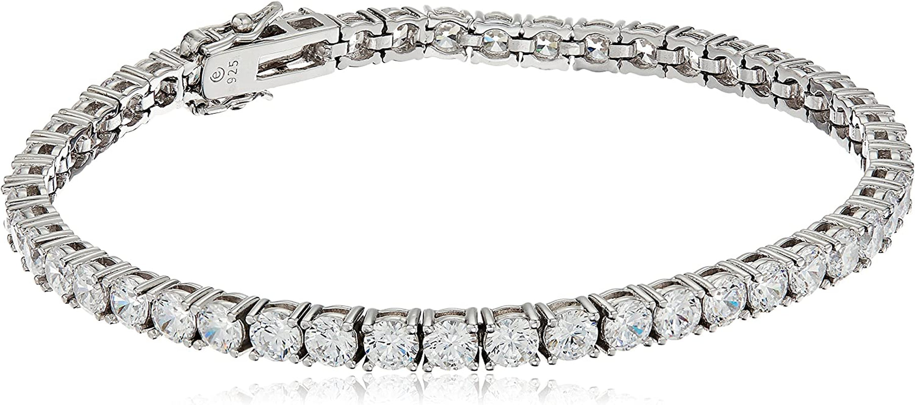 Collection Platinum or Gold Plated Sterling Silver Round-Cut Tennis Bracelet Made with Infinite Elements Zirconia Apparel & Accessories > Jewelry > Bracelets Amazon Collection Platinum-Plated 4 mm 8" Length