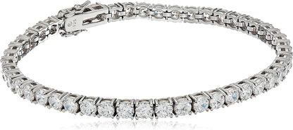 Collection Platinum or Gold Plated Sterling Silver Round-Cut Tennis Bracelet Made with Infinite Elements Zirconia Apparel & Accessories > Jewelry > Bracelets Amazon Collection Platinum-Plated 4 mm 8" Length