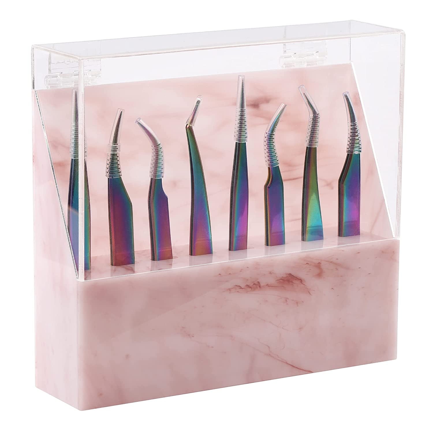 Eyelash Extension Supplies Acrylic Lashes-Holder Pad Eye Individual Lashes Makeup Tools Palette 1Pcs Lash Extension Glue Pallet Holder Card Professional Salon Use by GEMERRY Health & Beauty > Personal Care > Cosmetics > Cosmetic Tools > Makeup Tools GEMERRY 1pcs Pink Dust-proof Tweezers Holder (8-slot)  