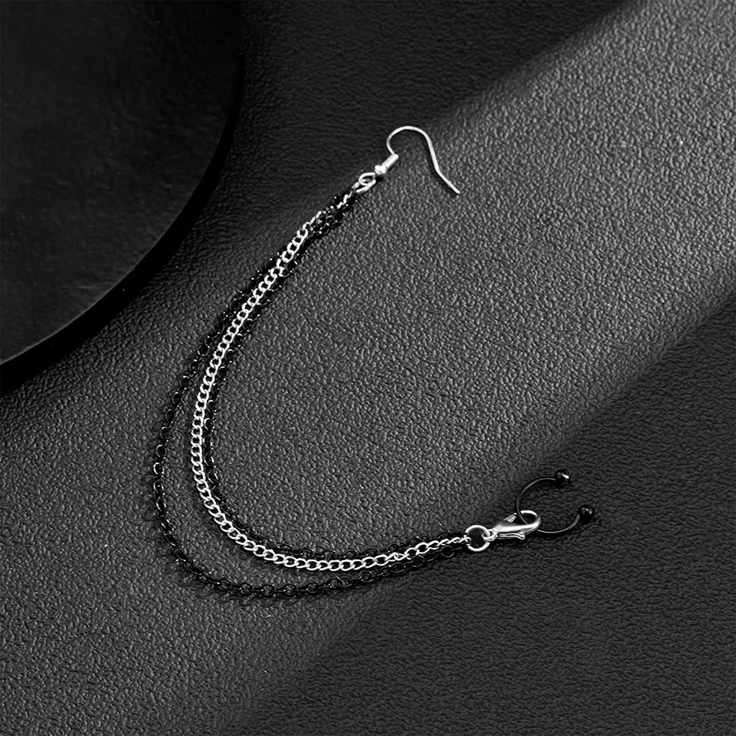 Sora Tuki Fake Septum Fake Nose Ring Non Piercing Body Jewelry Fake Nose Ring Piercing Nose Rings with Chain Nose to Ear Chain Tassel Apparel & Accessories > Jewelry > Body Jewelry Sora Tuki   