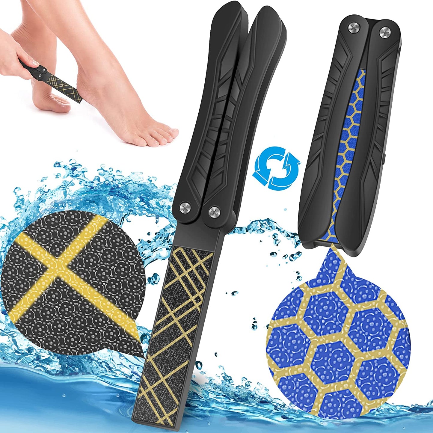 DALLEAN Pedicure Rasp Foot File Pedicure File Callus Remover Best Foot Care File Can Be Used on Both Dry and Wet Feet No Risk of Injury Pedi File Was Life Changing, B-Blue Health & Beauty > Personal Care > Foot Care DALLEAN F Glass  