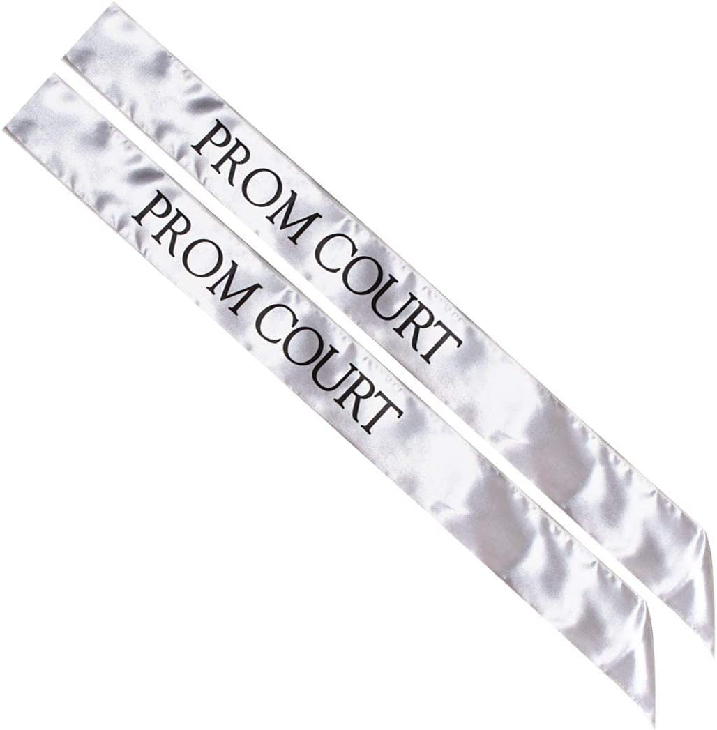 Blue Prom Court Sash, Gold Imprint, Pack of 2 Apparel & Accessories > Clothing Accessories > Sashes Anderson's Silver/Black Prom Court Sashes  