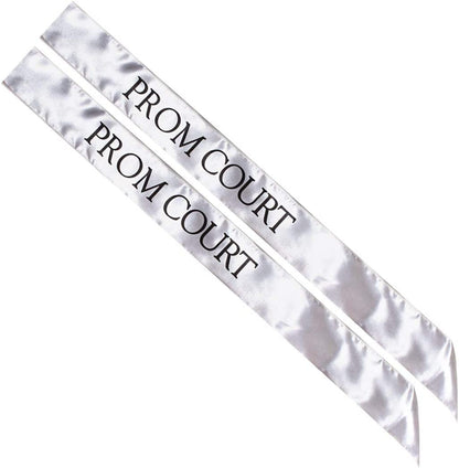 Blue Prom Court Sash, Gold Imprint, Pack of 2 Apparel & Accessories > Clothing Accessories > Sashes Anderson's Silver/Black Prom Court Sashes  