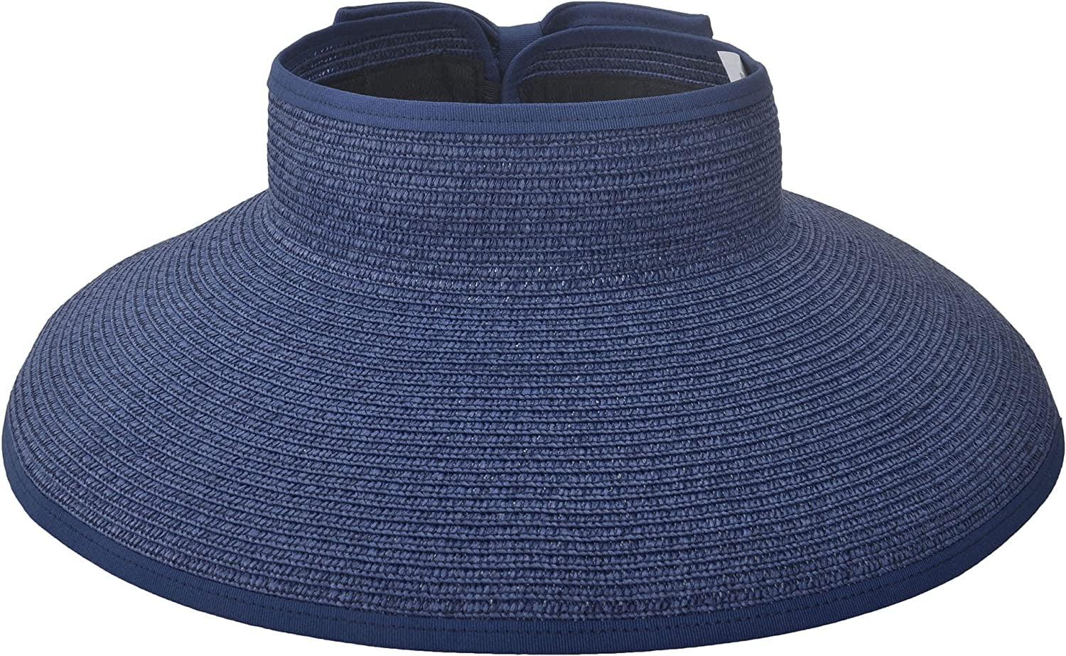 Simplicity Women'S UPF 50+ Wide Brim Roll-Up Straw Sun Hat Sun Visor Apparel & Accessories > Clothing Accessories > Hats Simplicity Dark Blue  