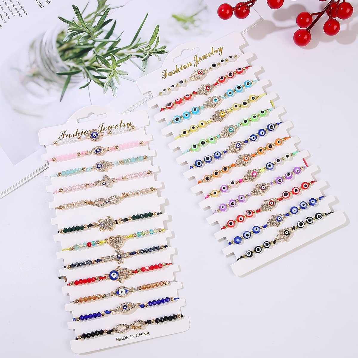 ILGANT 36Pcs Evil Eye Bracelets Set Jewelry for Women Girls Mexican String Knot Bracelet Pack Apparel & Accessories > Jewelry > Bracelets ILGANT   