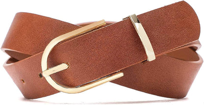 Earnda Women'S Faux Leather Chic Belt for Ladies Jeans Apparel & Accessories > Clothing Accessories > Belts Earnda Brown Large: fits waist from 33"-36" 