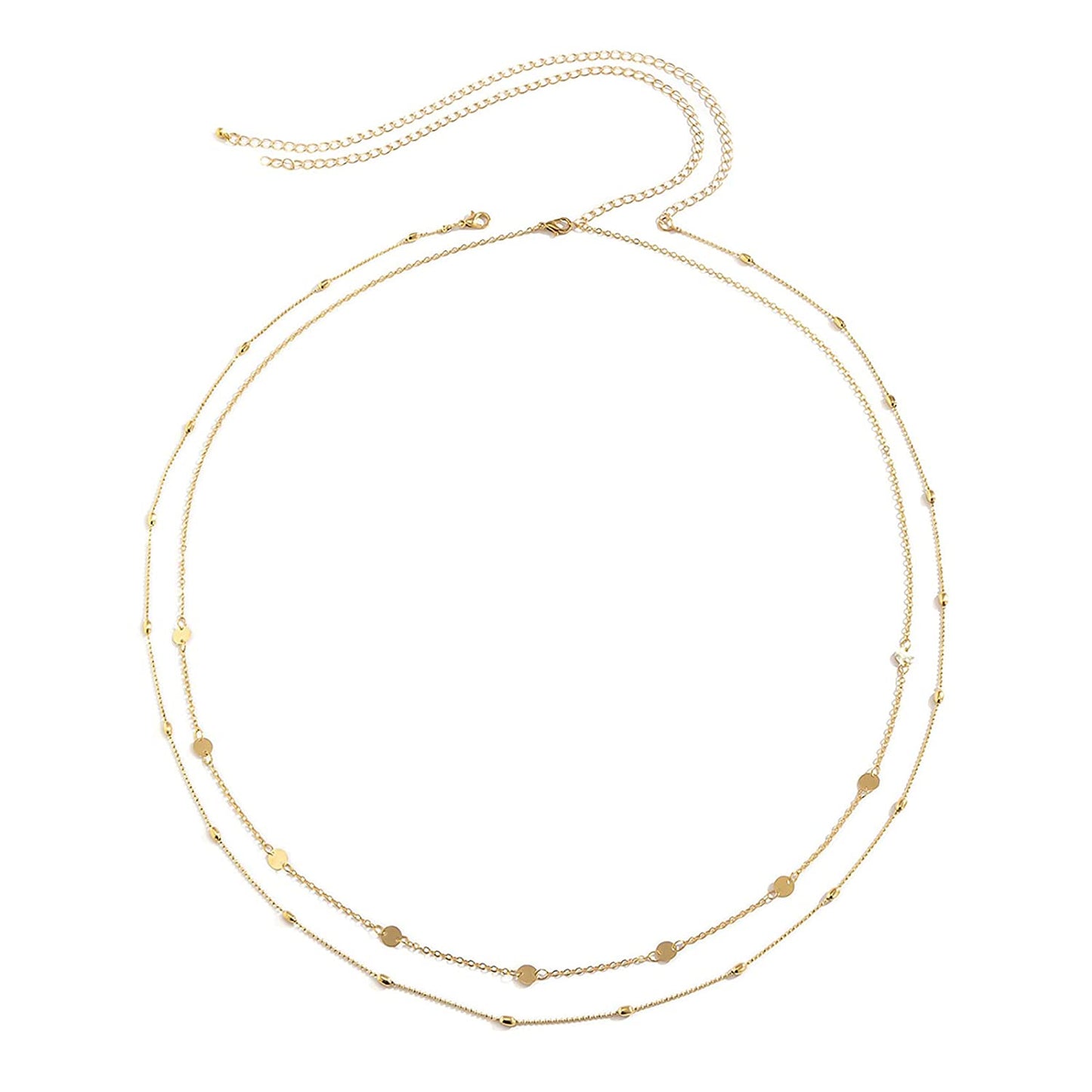 Simple Belly Chain Gold Pearl Waist Chains Summer Beach Sexy Body Jewelry Chain for Women and Girls Apparel & Accessories > Jewelry > Body Jewelry Rotaiboes Light Gold  