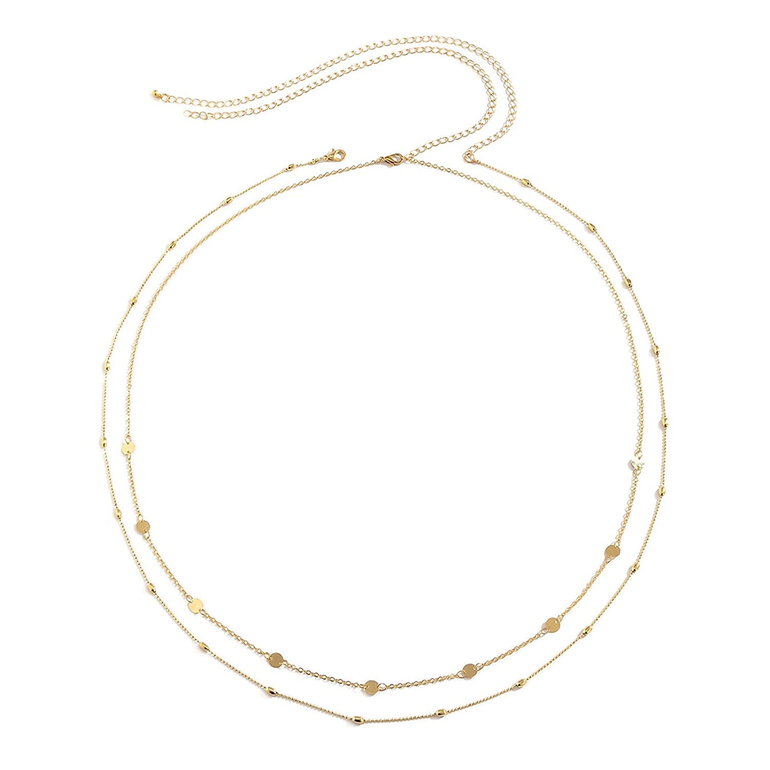 Simple Belly Chain Gold Pearl Waist Chains Summer Beach Sexy Body Jewelry Chain for Women and Girls Apparel & Accessories > Jewelry > Body Jewelry Rotaiboes Light Gold  
